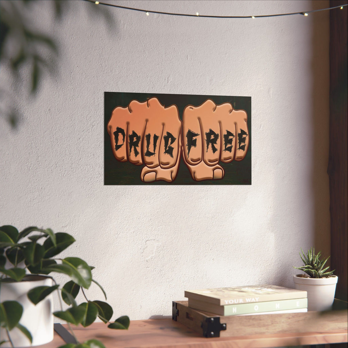 Drug Free Fist Horizontal Posters