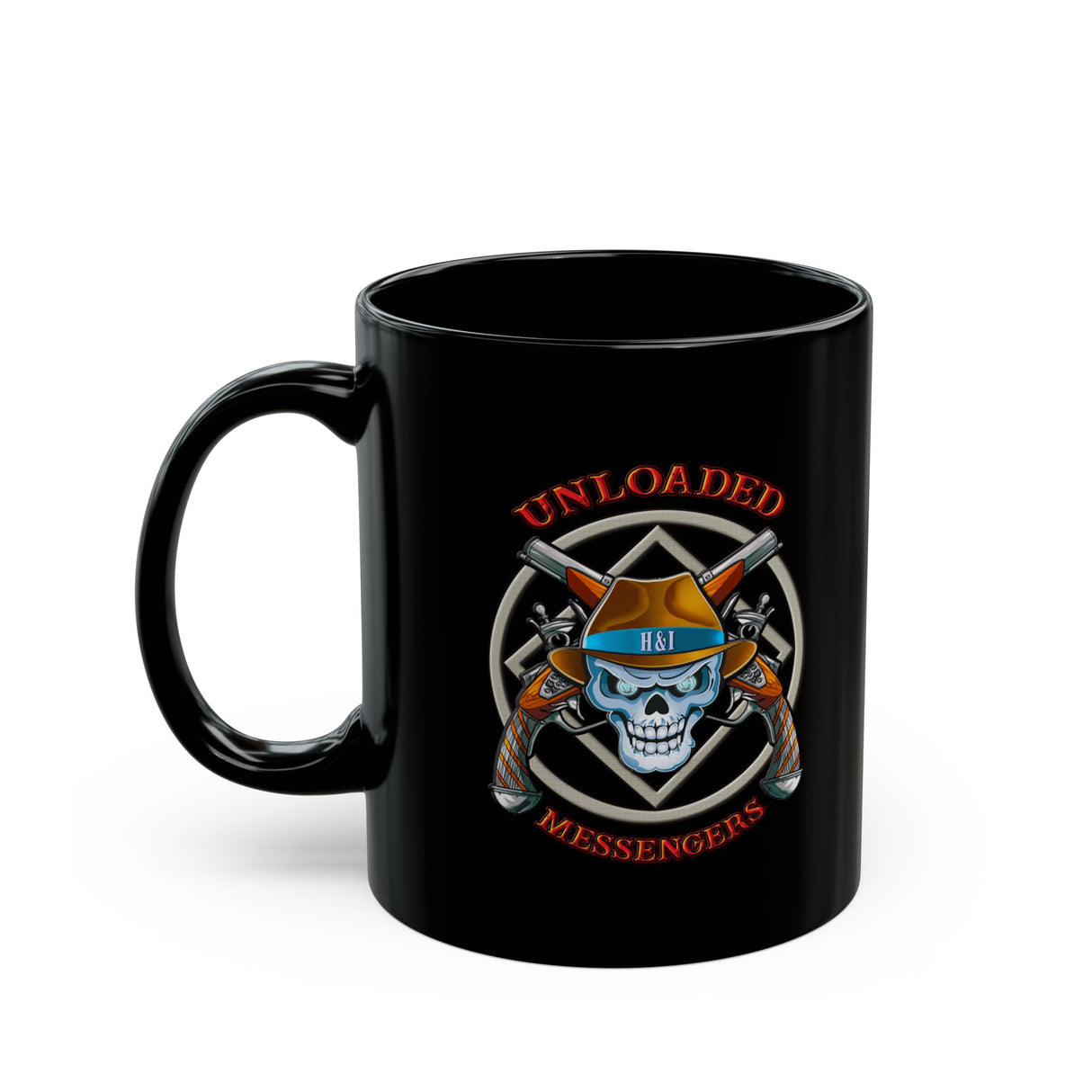 Unloaded Messenger 11/15oz Black Mug