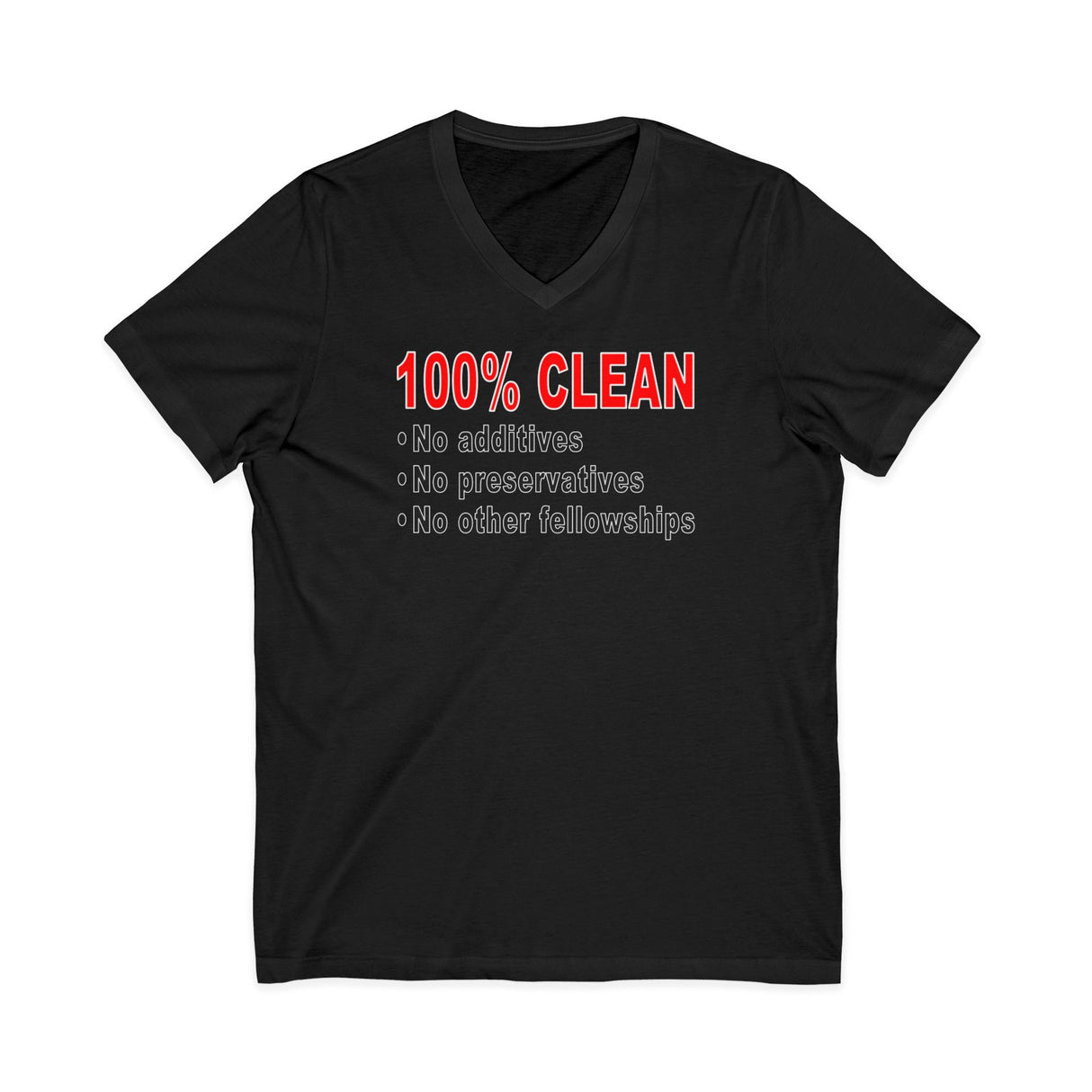 100% Clean V.2 dtg V-Neck Tee