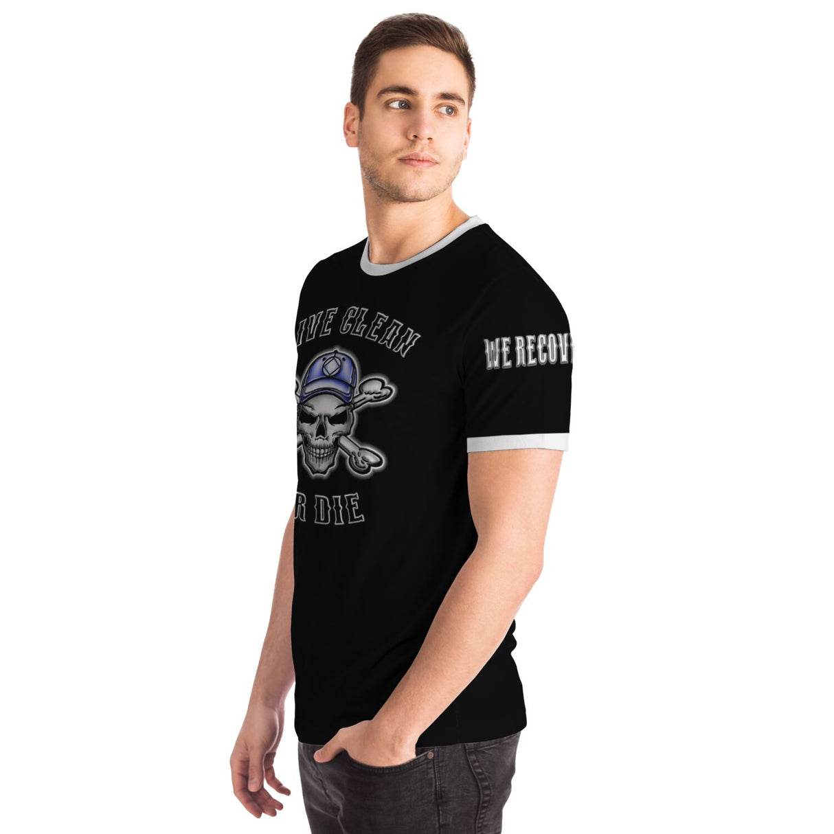 Live Clean Skull & Bones AOP T-shirts