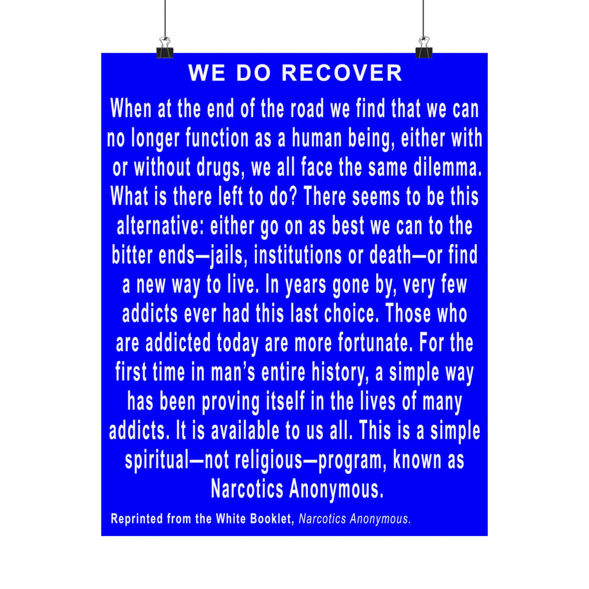 We Do Recover Vertical Posters