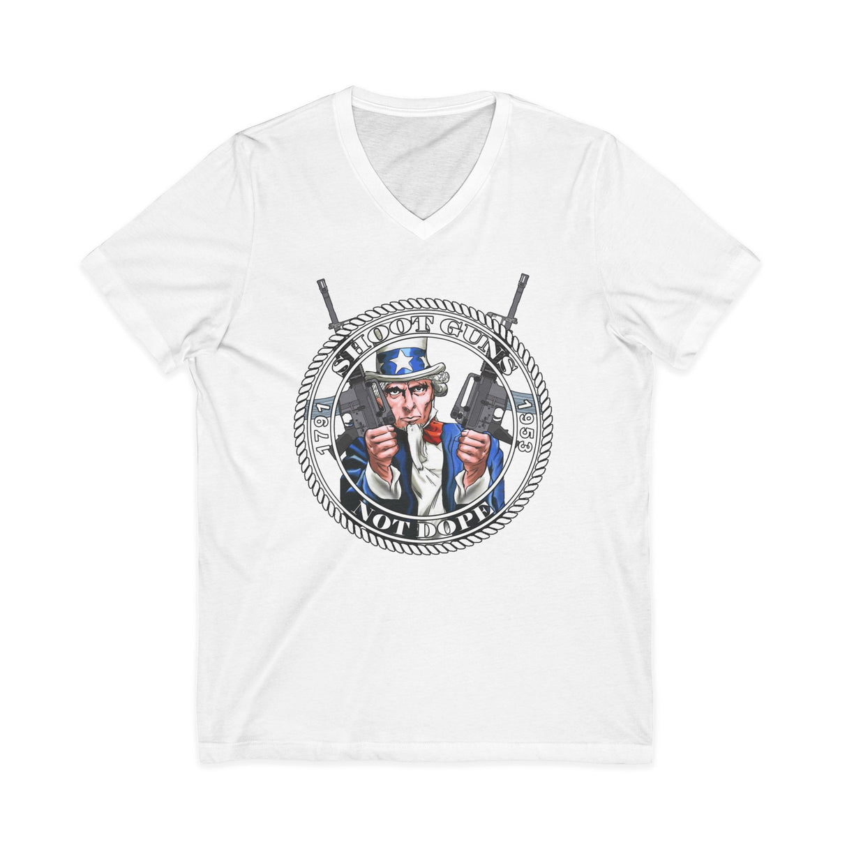 Shoot Guns Not Dope dtg V-Neck Tee