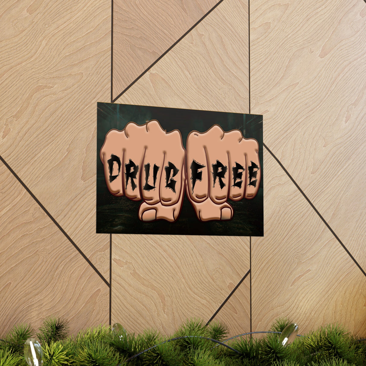 Drug Free Fist Horizontal Posters
