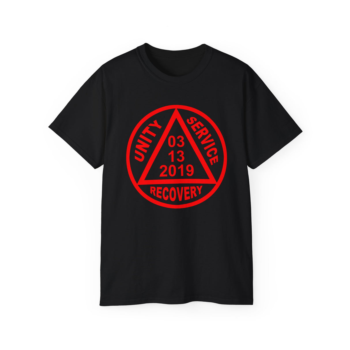 Custom Red Sober Date AA Symbol Unisex Tee