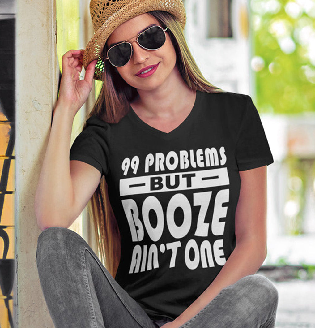 99 Problems Booze Ain't One AA V-Neck Tee