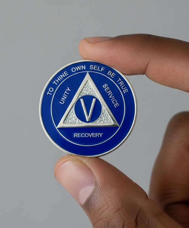 AA Medallion Blue And Silver