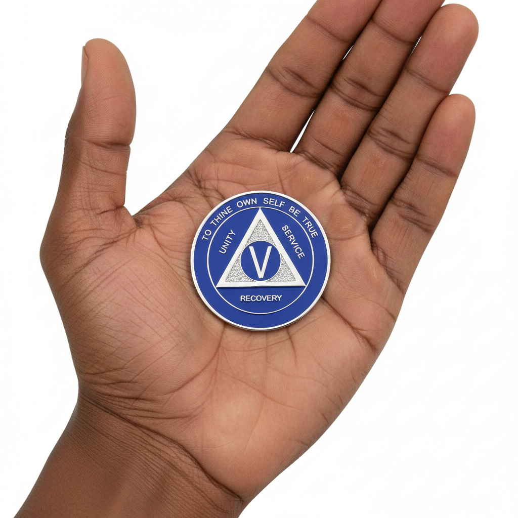 AA Medallion Blue And Silver