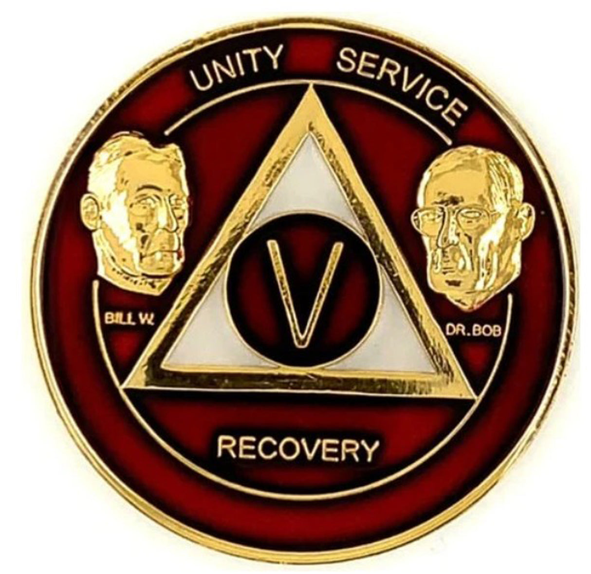 AA Founders Medallion Burgundy - 24hr-60 Yrs