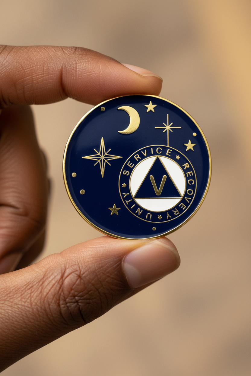 AA Medallion Moon And Stars