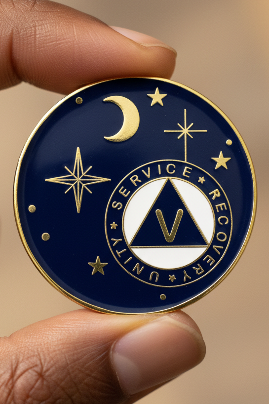 AA Medallion Moon And Stars