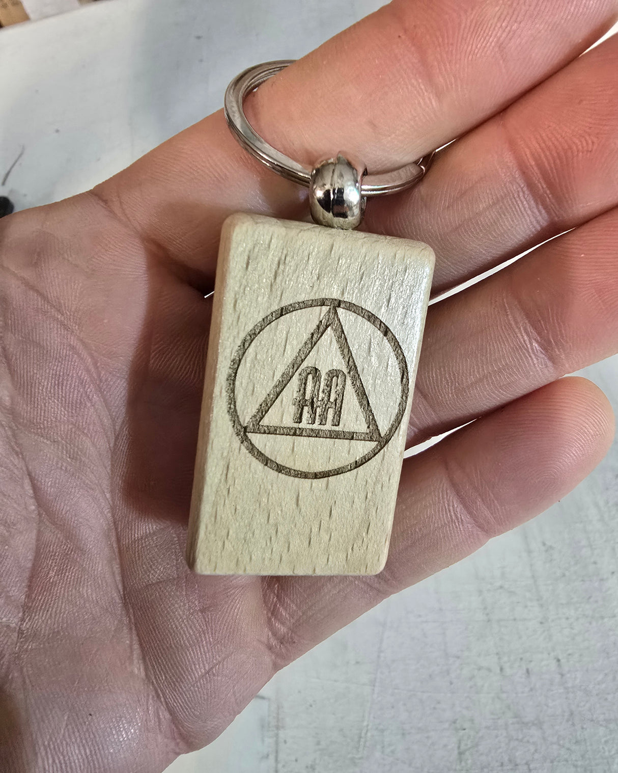 Wooden Sober Date Key Chain