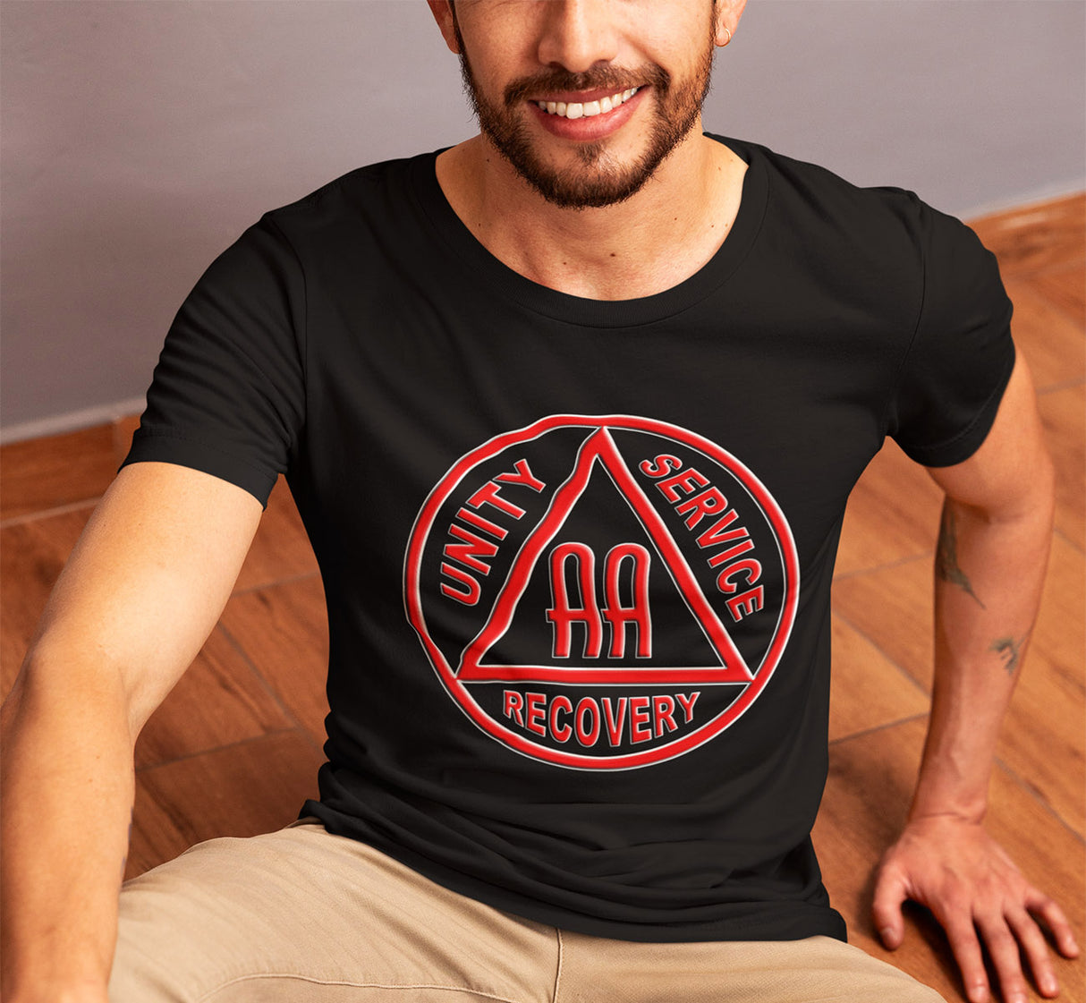 Red & Black Double AA Symbol AA dtg Tee