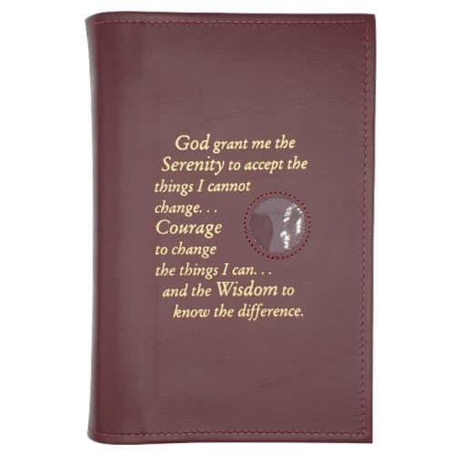 Cover-AA Large Print Big Book Cover w/ Serenity Prayer & Medallion Holder