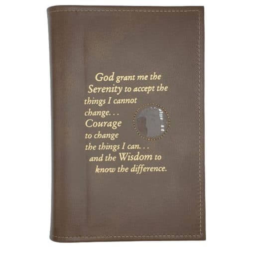 Cover-AA Large Print Big Book Cover w/ Serenity Prayer & Medallion Holder