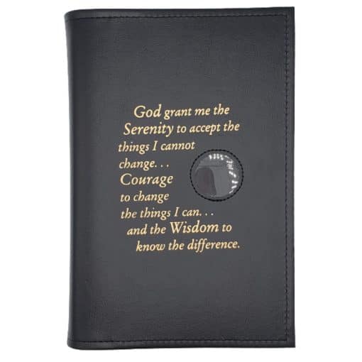 Cover-AA Single Book Cover for Large Print Paperback Big Book with Serenity Prayer and Coin Holder