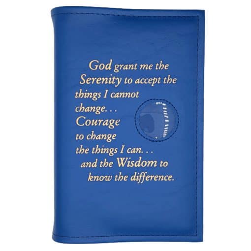 Cover-AA Single Book Cover for Hardback Book with Serenity Prayer and Coin Holder