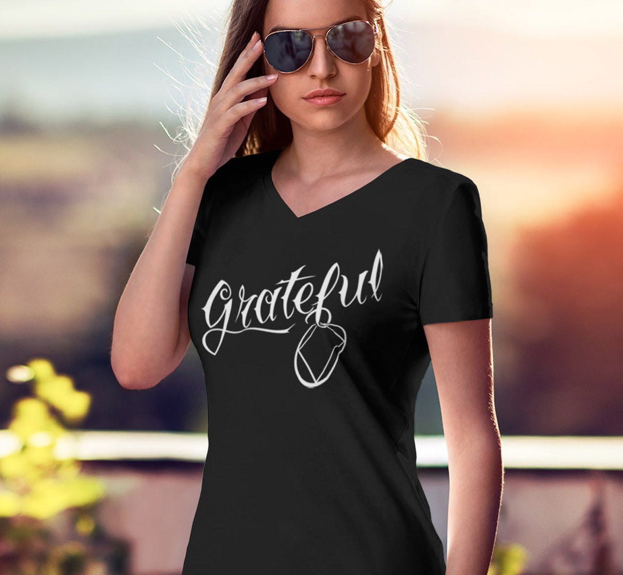 NA Grateful V-neck Tee