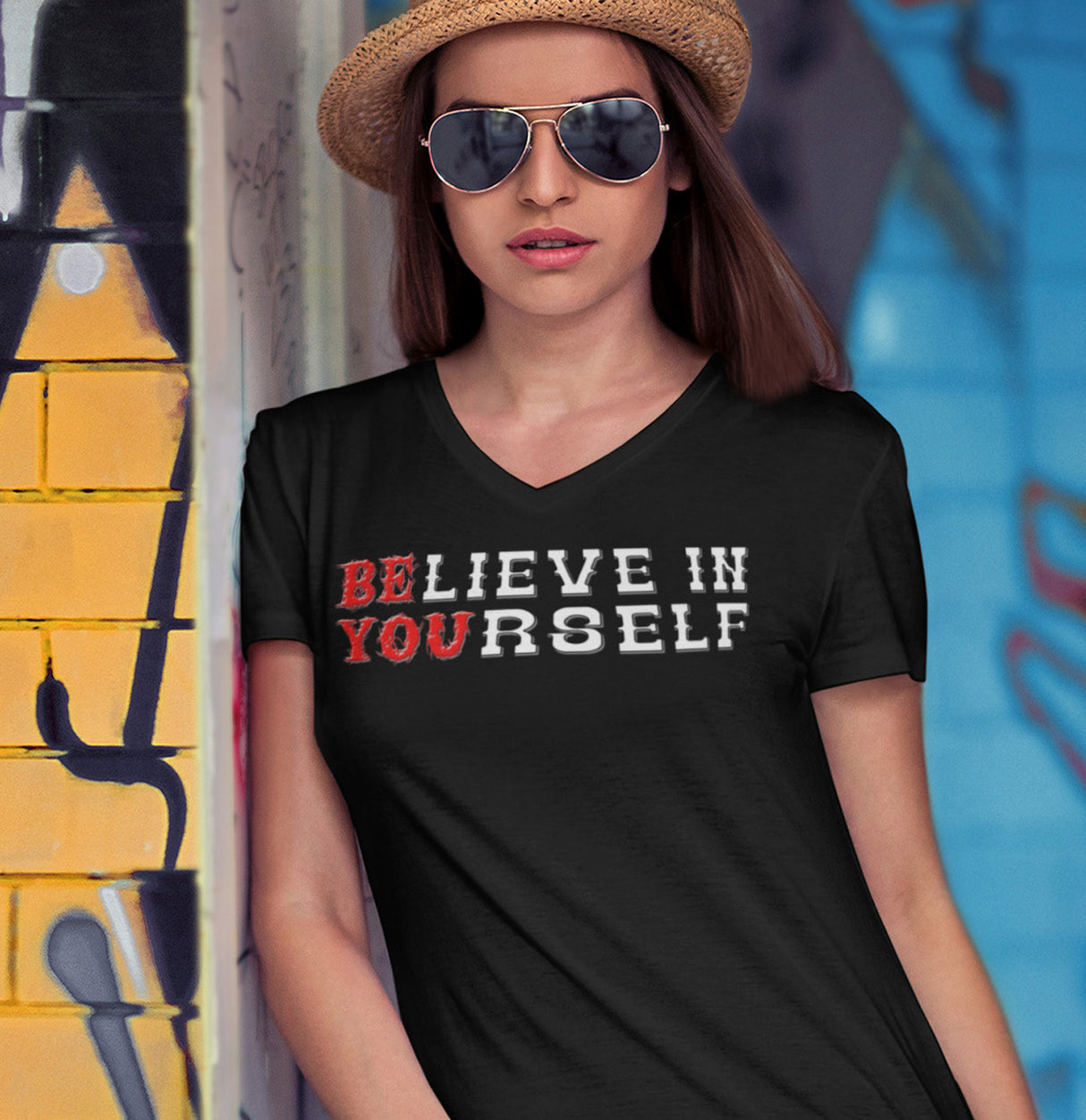 Believe In Yourself - Be You dtg V-Neck Tee