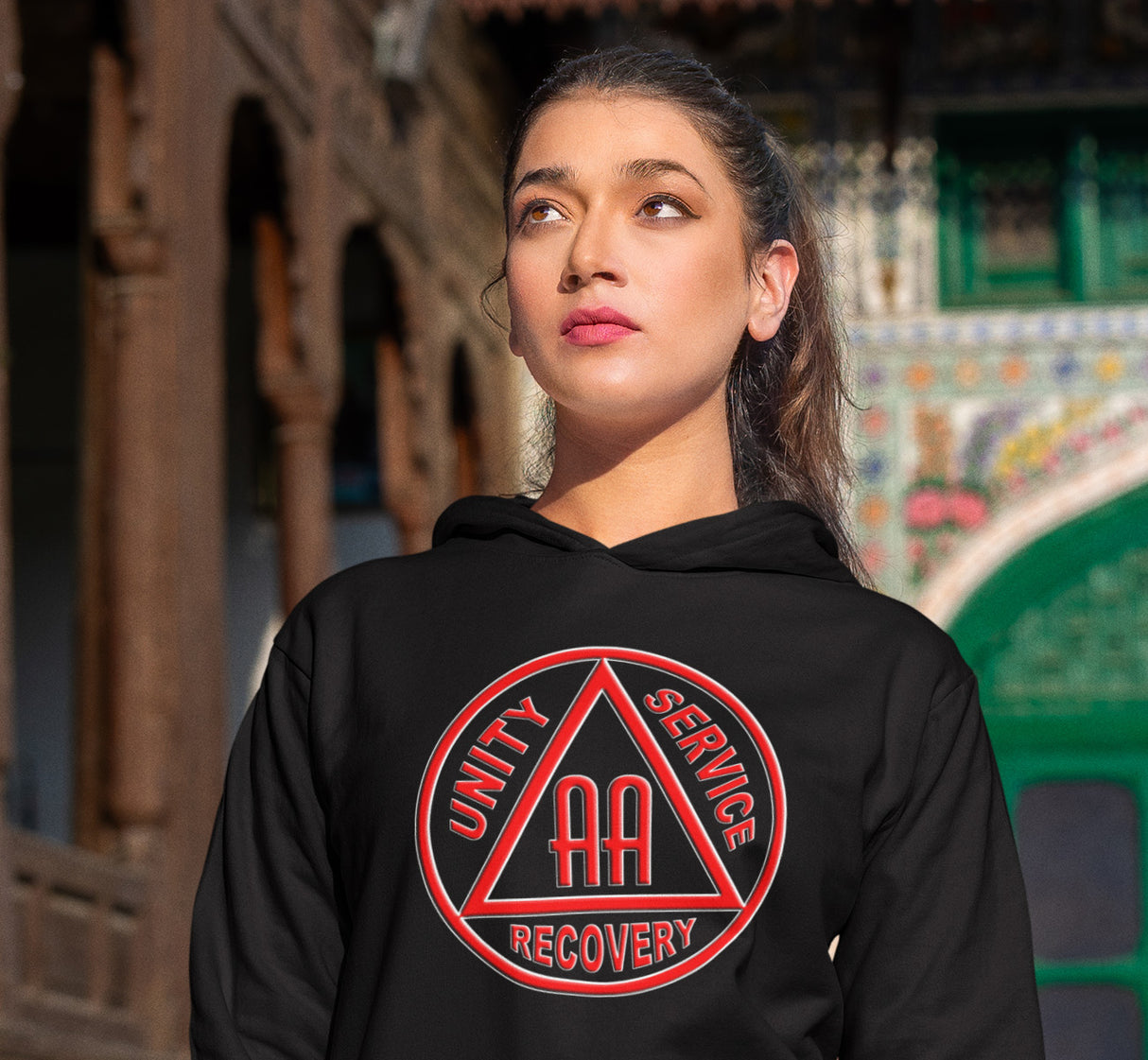 AA Black & Red Symbol dtg Hoodie