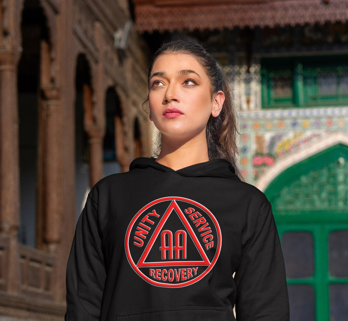 AA Black & Red Symbol dtg Hoodie