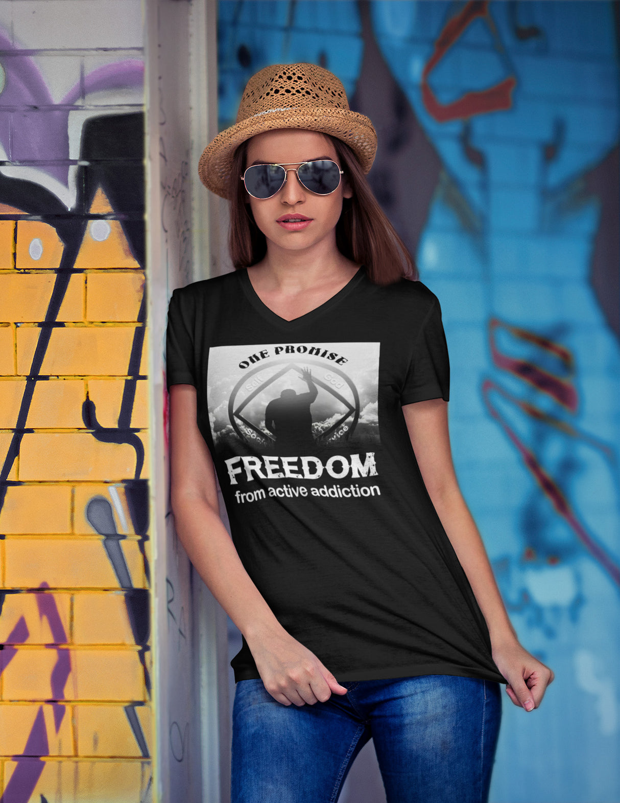 Blessed With Freedom dtg V-Neck Tee