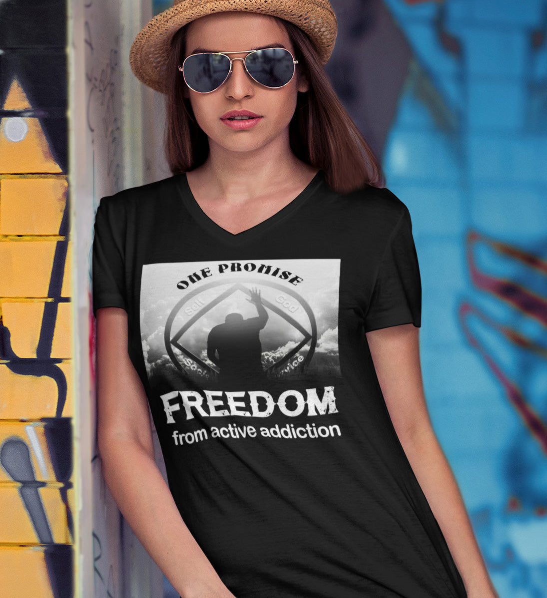 Blessed With Freedom dtg V-Neck Tee