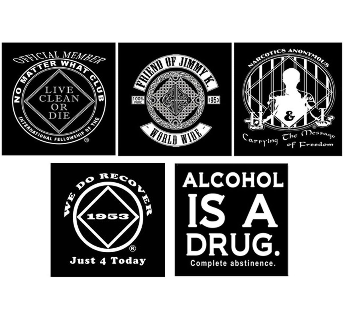 bs- Lot Of 5 Different Sticker 3"x3"