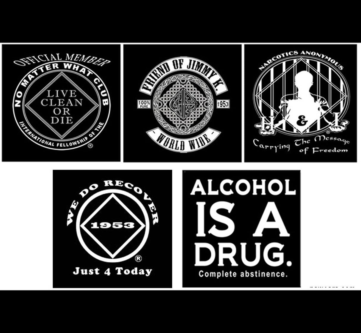 bs- Lot Of 5 Different Sticker 3"x3"