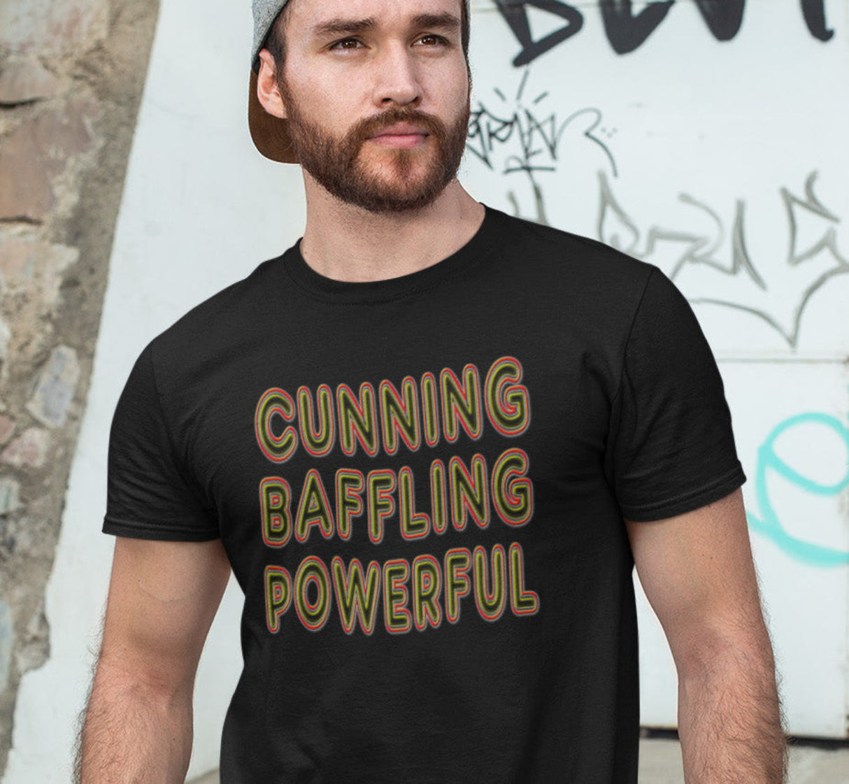 Cunning Baffling Powerful dtg Tee