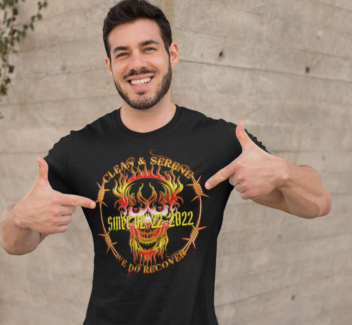 Customized NA Flaming Skull dtg Tee