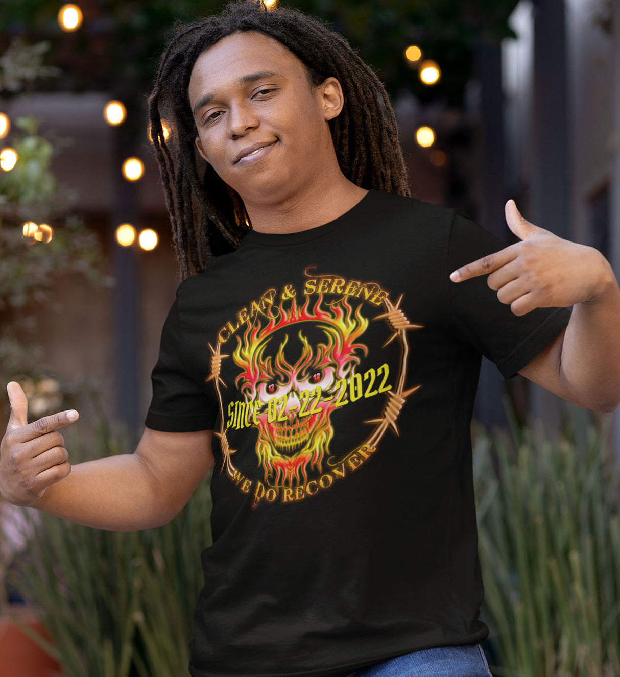 Customized NA Flaming Skull dtg Tee