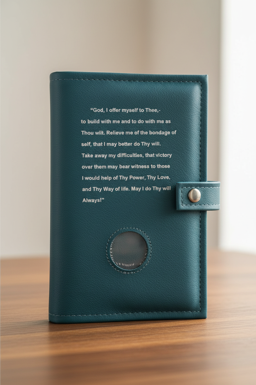 Cover-AA Double Book Cover for Regular Hardback Books – 3rd Step Prayer and Coin Holder