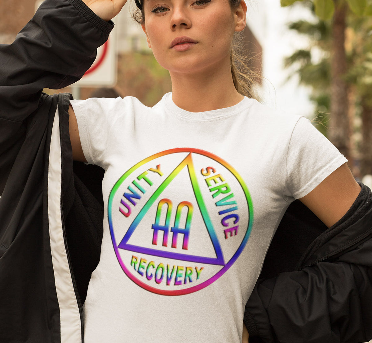ldTs- Double AA Rainbow Symbol Women's Tee