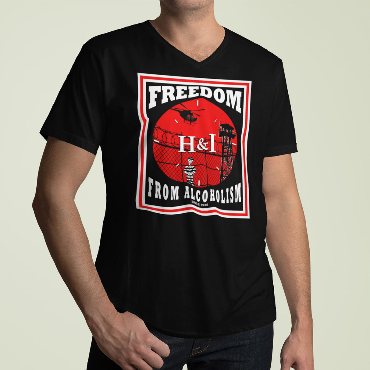 H&I Freedom From Alcoholism AA V-Neck Tee