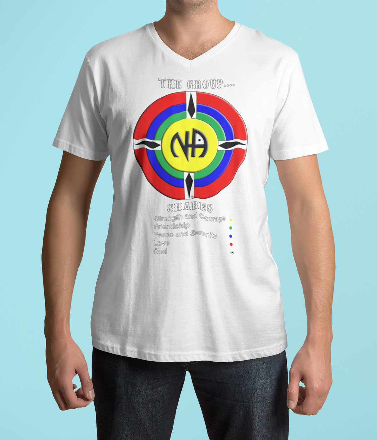 The Group Shares Logo dtg V-Neck Tee