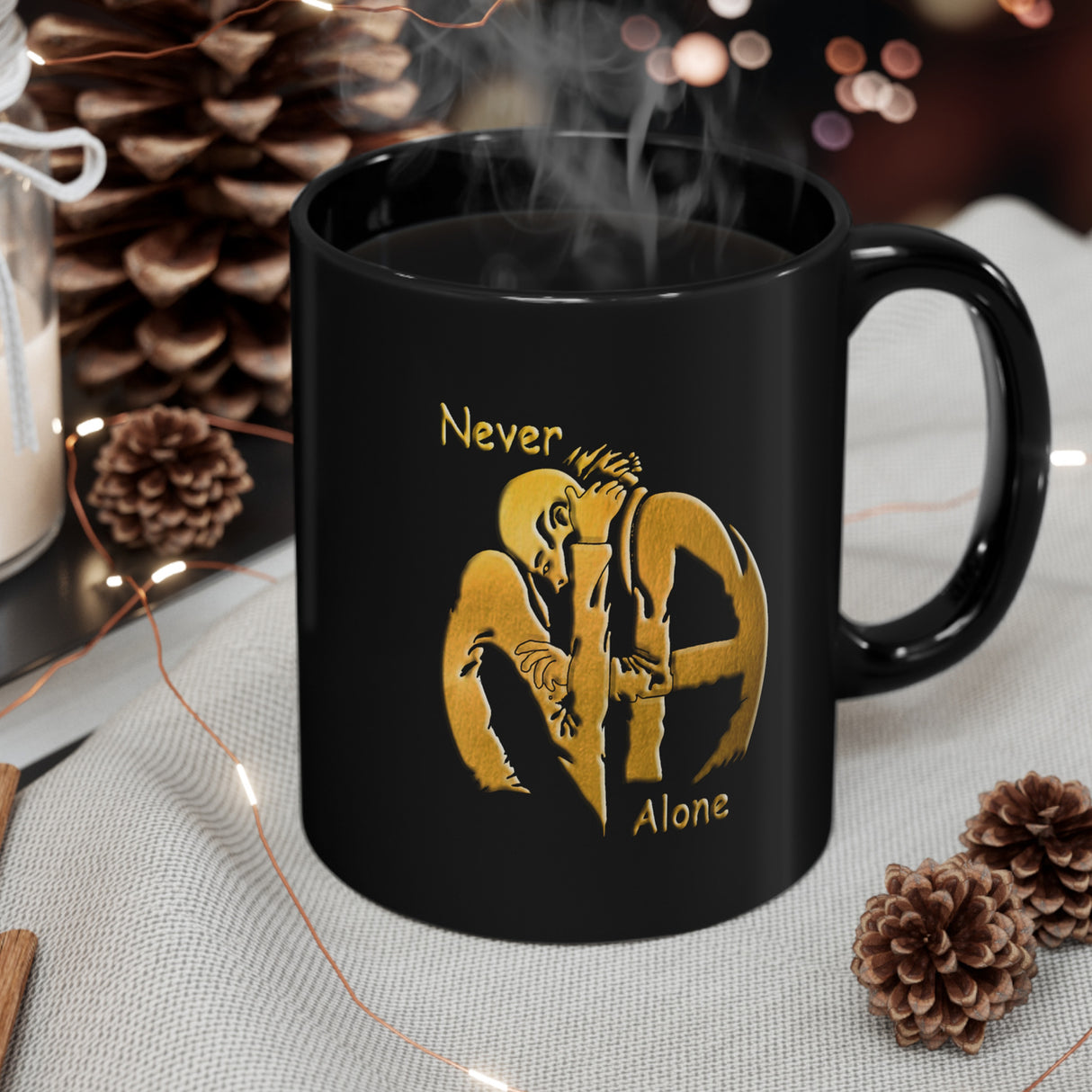 Hugs Never Alone 11oz NA Ceramic Mug