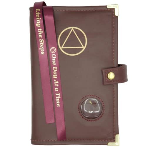 Cover-AA LEATHER Double Book Cover for Regular Hardback Books with AA Symbol and Coin Holder