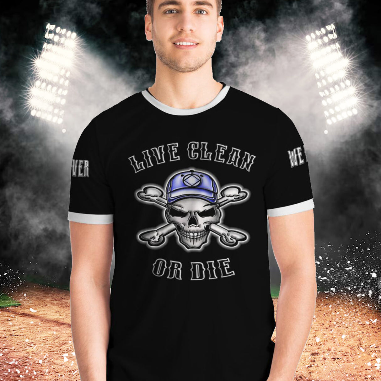 Live Clean Skull & Bones AOP T-shirts