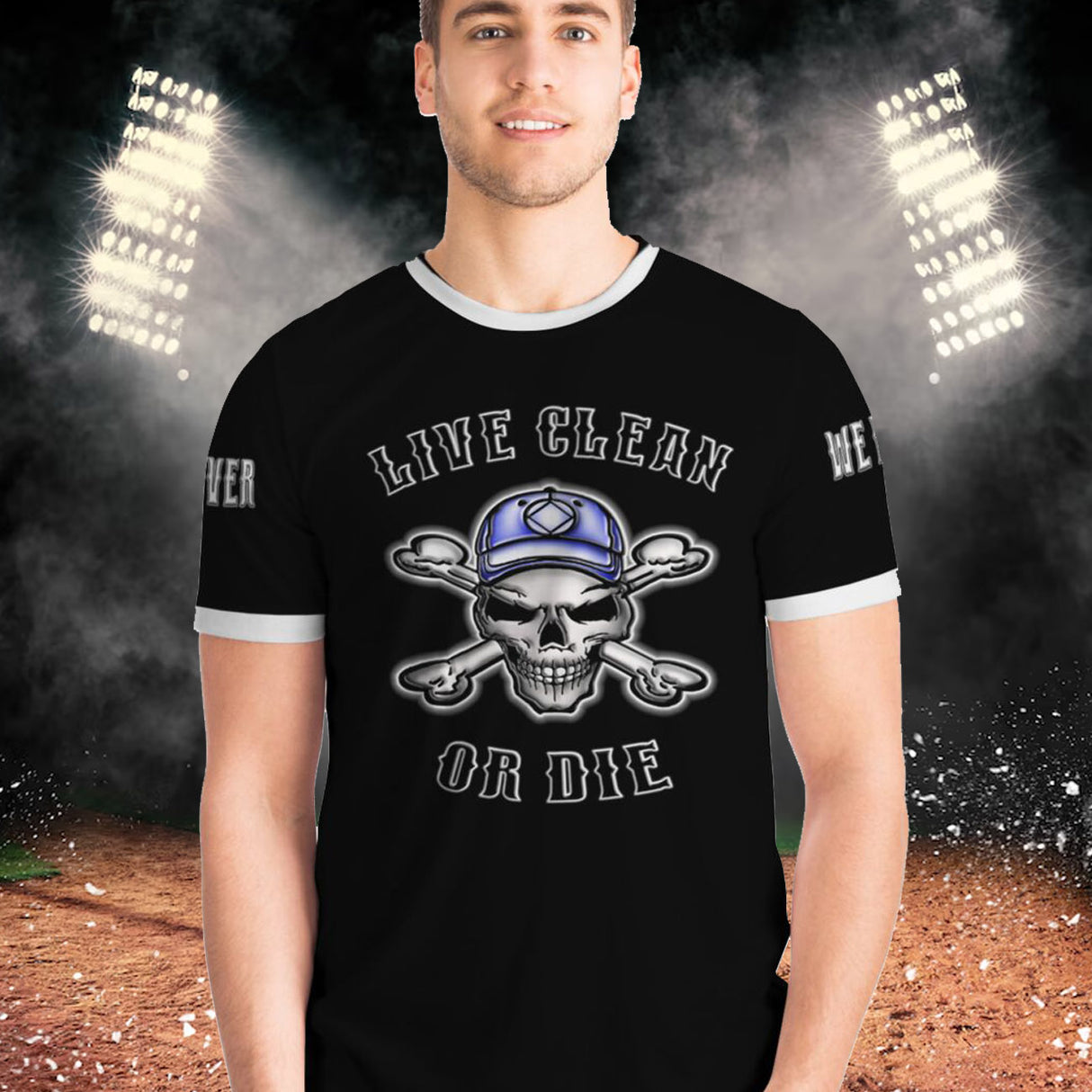 Live Clean Skull & Bones AOP T-shirts