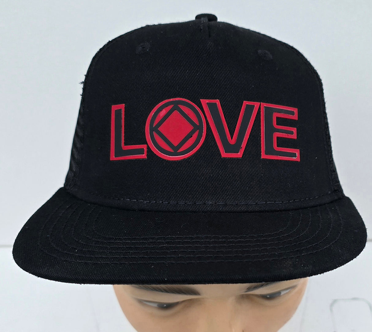 Ball Cap - LOVE With Symbol Blk/Red