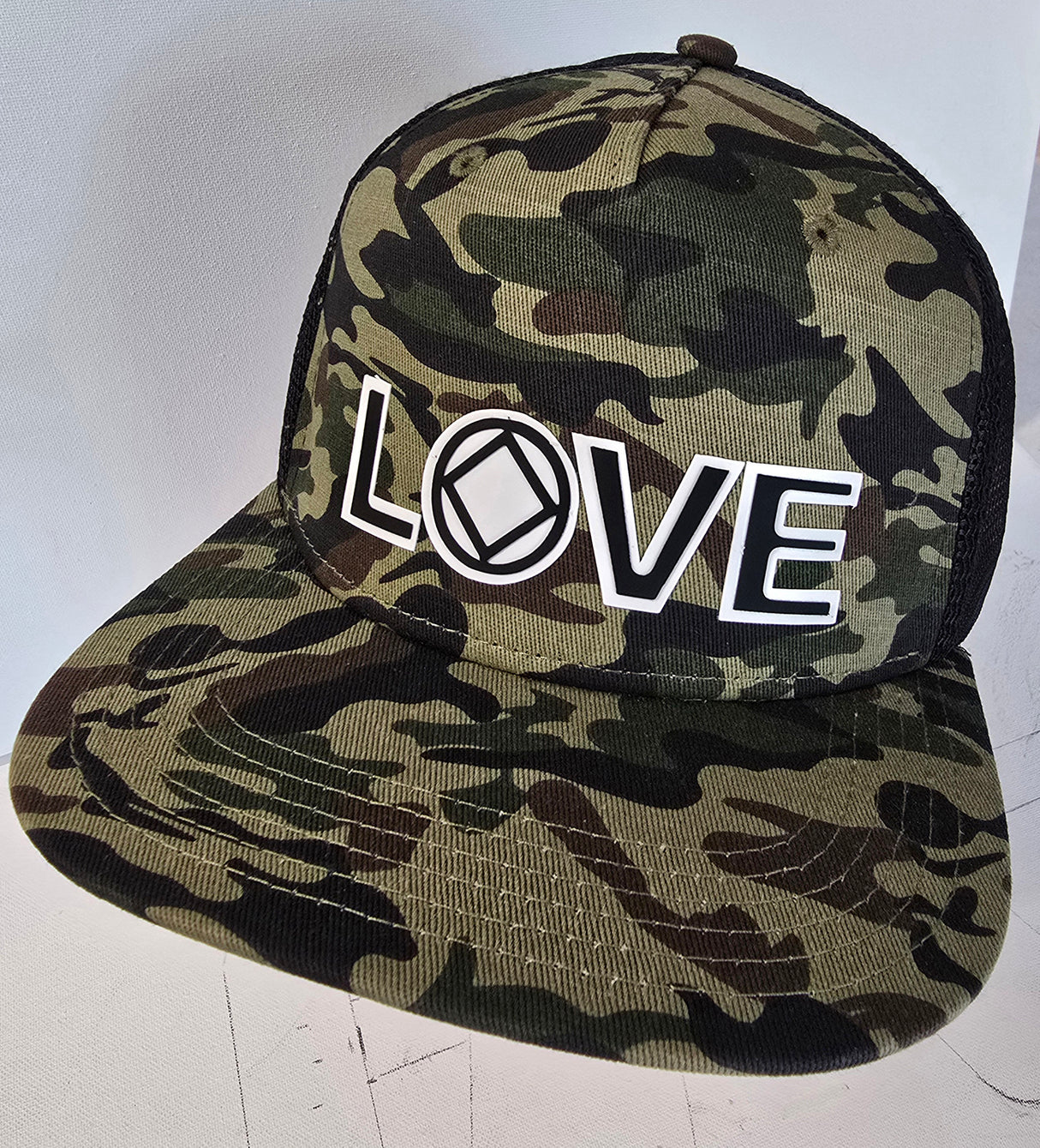 Camo Love Symbol Trucker Cap