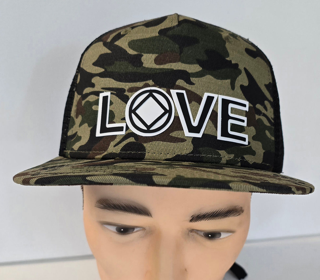 Camo Love Symbol Trucker Cap