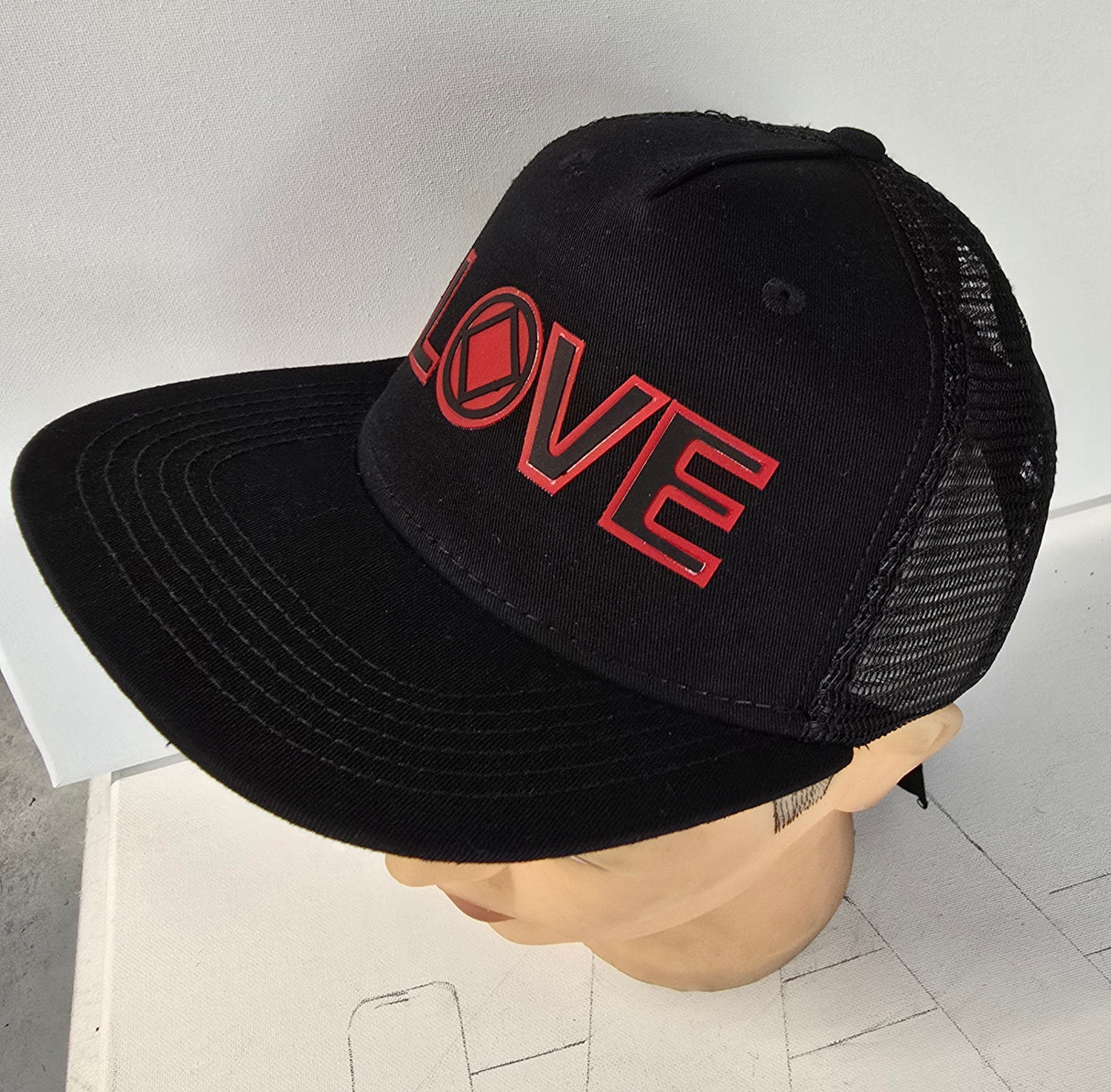 Ball Cap - LOVE With Symbol Blk/Red