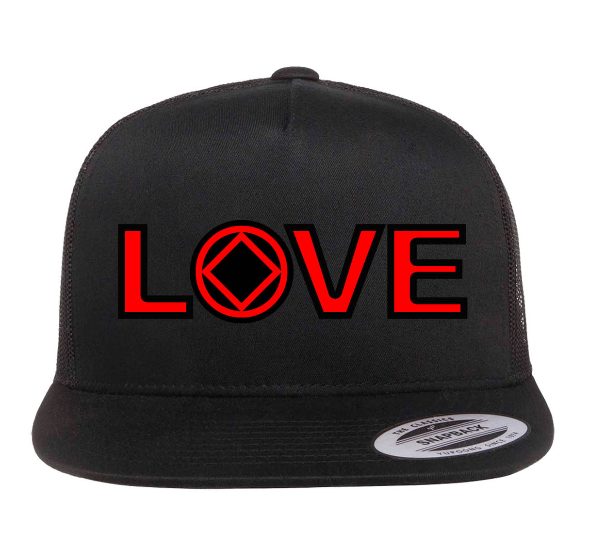 Ball Cap - LOVE With Symbol Blk/Red