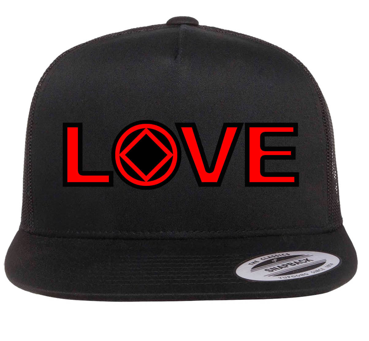 Ball Cap - LOVE With Symbol Blk/Red