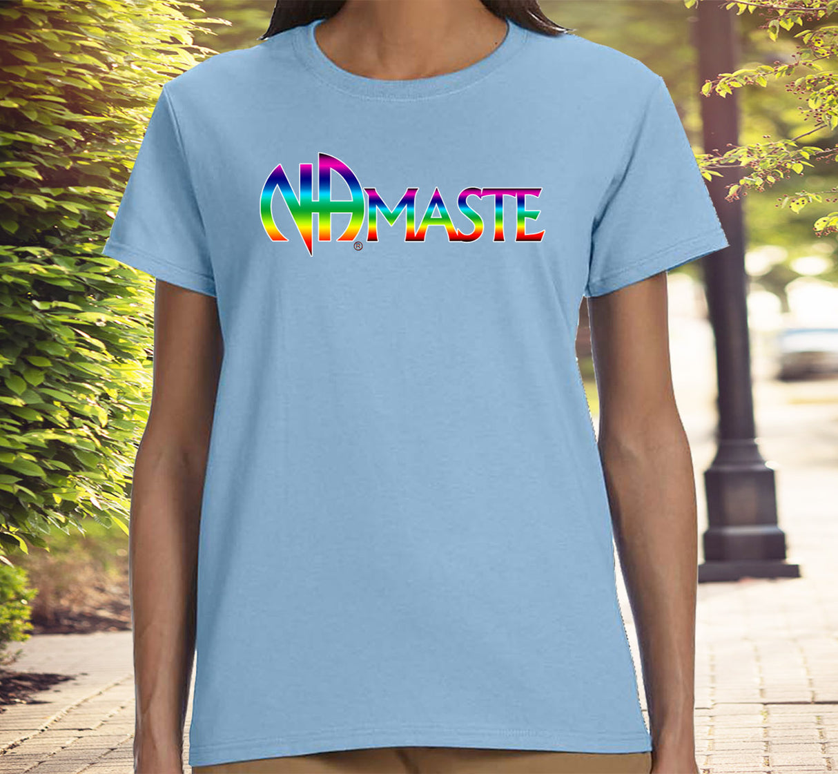 ldTs- NAmaste NA Rainbow Women's Tee