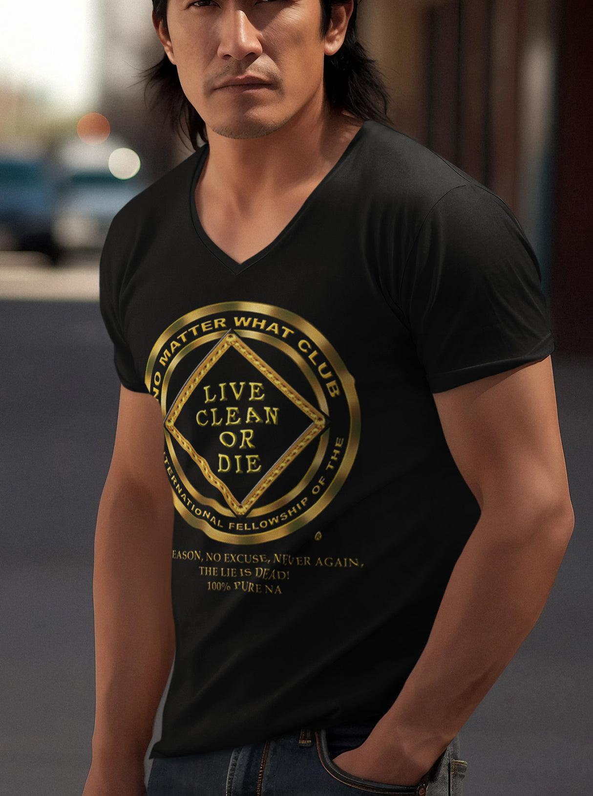 No Matter What Club Gold dtg V-Neck Tee