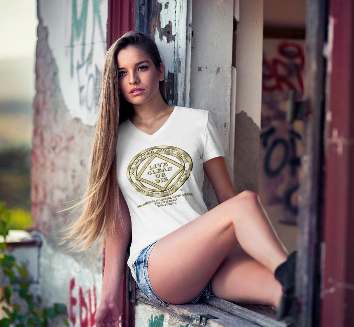 No Matter What Club Gold dtg V-Neck Tee
