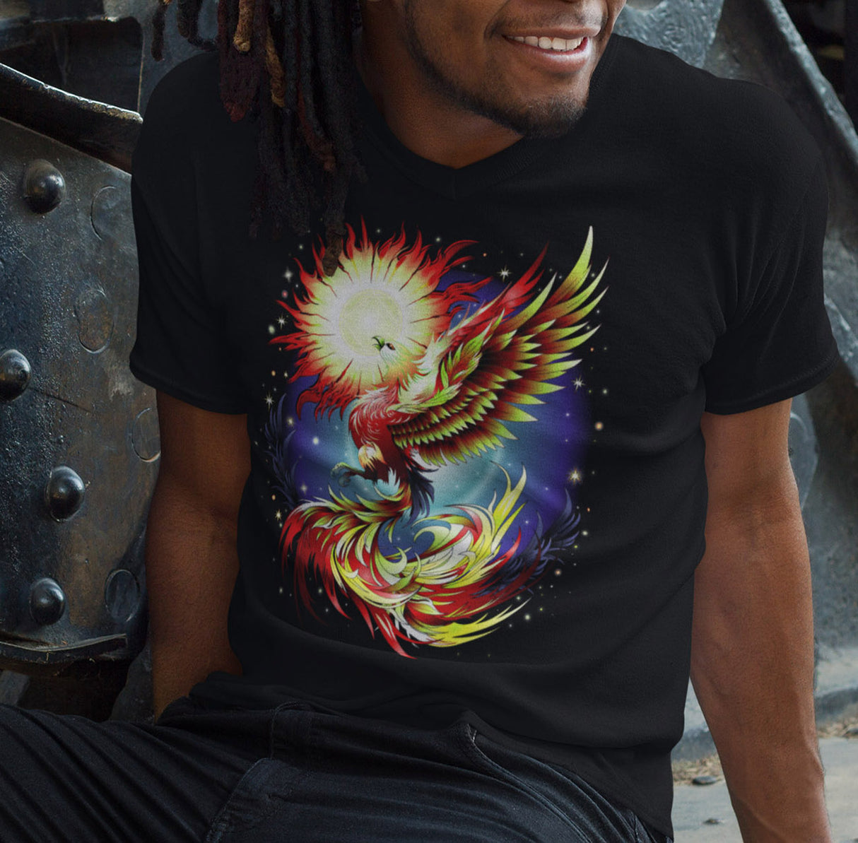 Phoenix Rising V.2 dtg V-Neck Tee