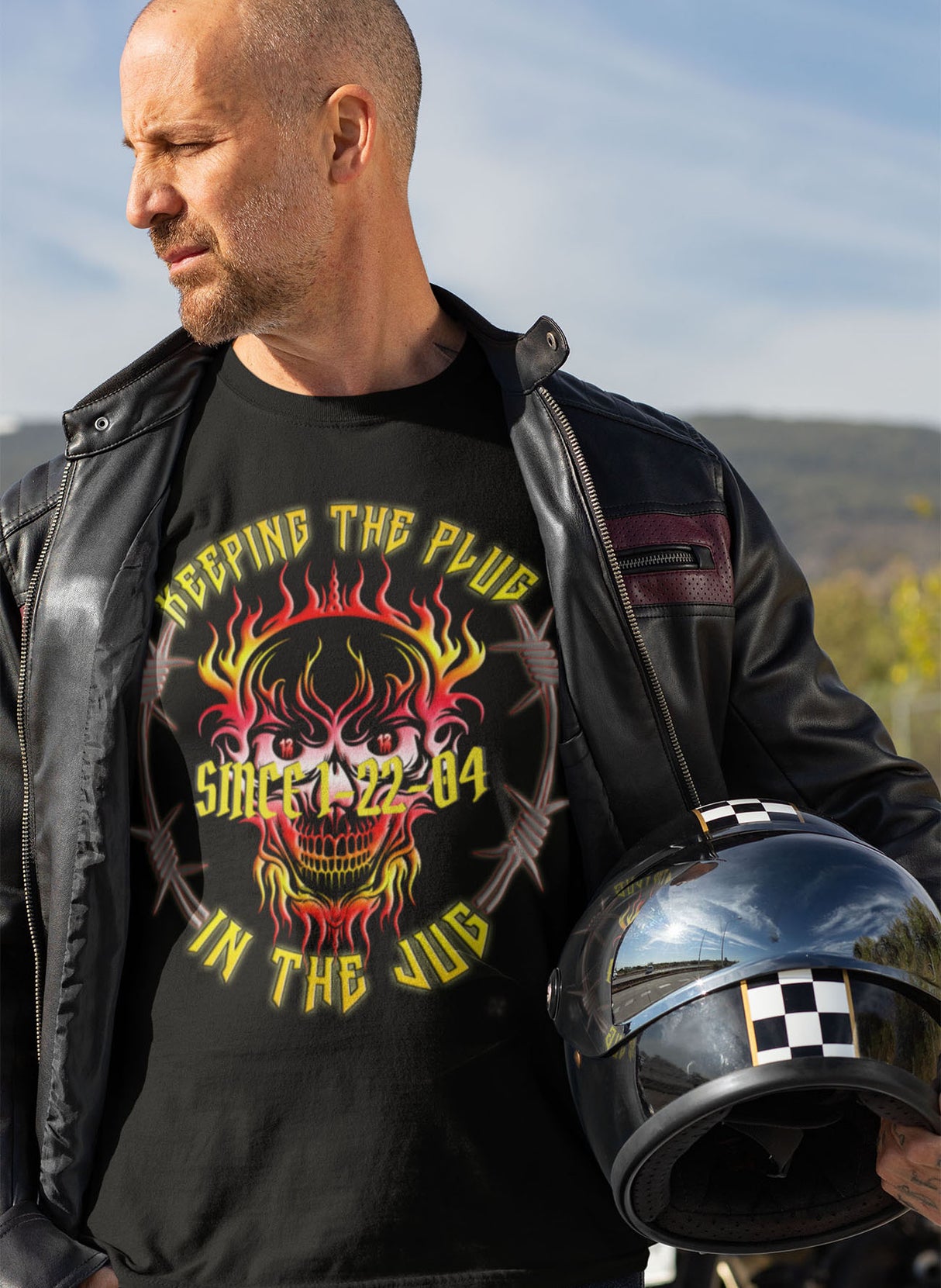 Customized AA Plug In Jug Skull dtg Tee